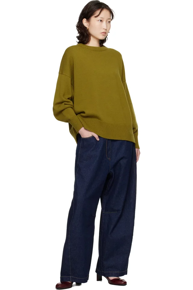 Cordera Blue Curved Baggy Jeans, photo 4 of 4 from SSENSE