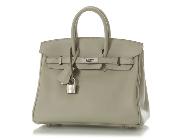 Hermès Gris Perle Swift Birkin 25 in Grey Swift leather from Ann's Fabulous Finds, photo 2 of 10