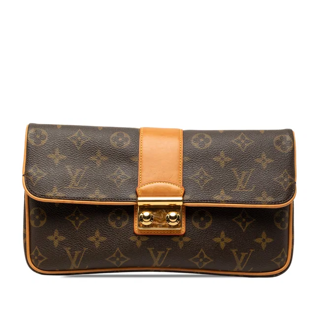 Brown Louis Vuitton Monogram Sofia Coppola Slim Clutch in Brown Coated canvas from Designer Revival