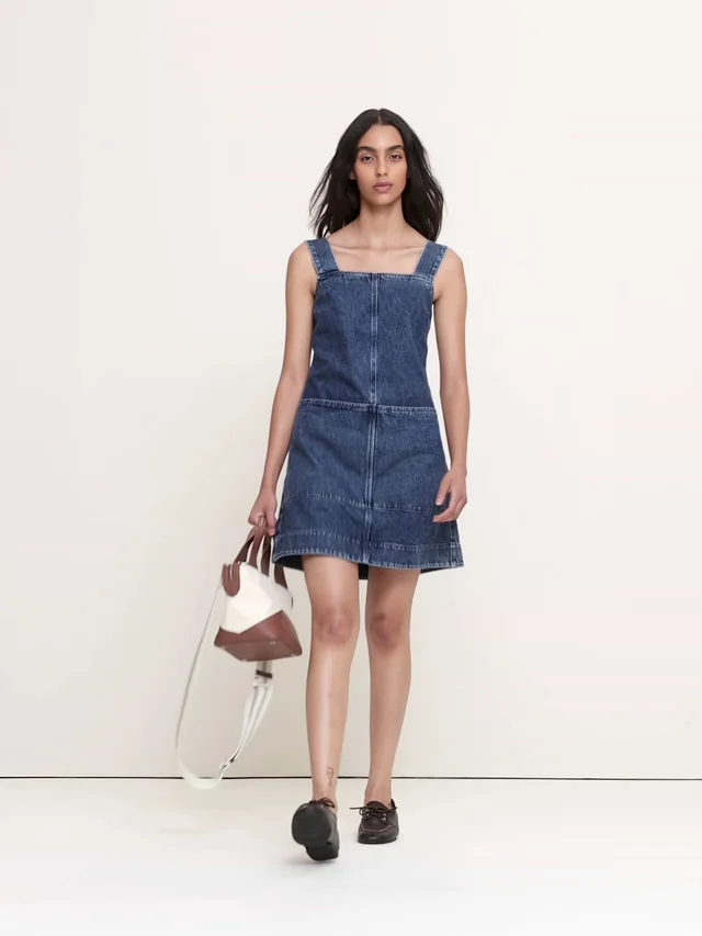 Banana Republic Denim Apron Mini Dress in Medium Wash, photo 4 of 4 from Banana Republic (US)