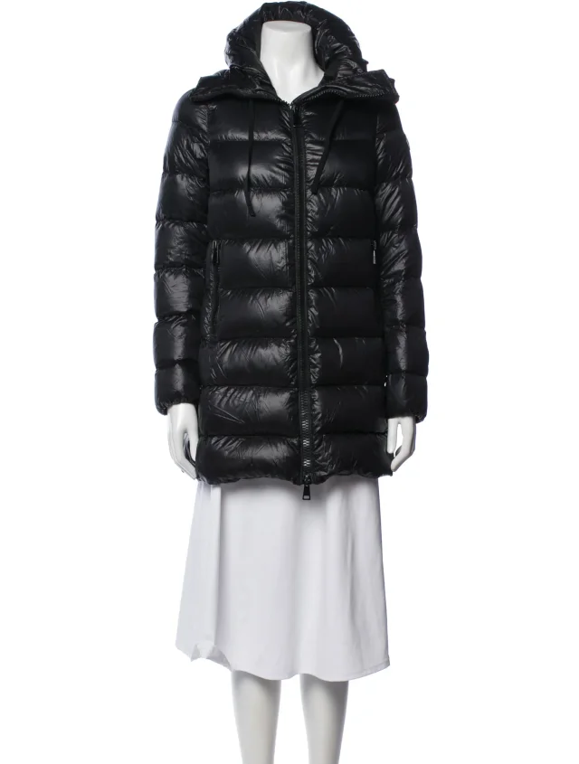 Moncler Doudoune Legere Nylon Down Coat in black Nylon from The RealReal