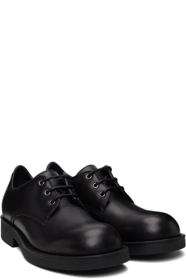 MM6 Maison Margiela Black Lace-Up Derbys, photo 4 of 5 from SSENSE