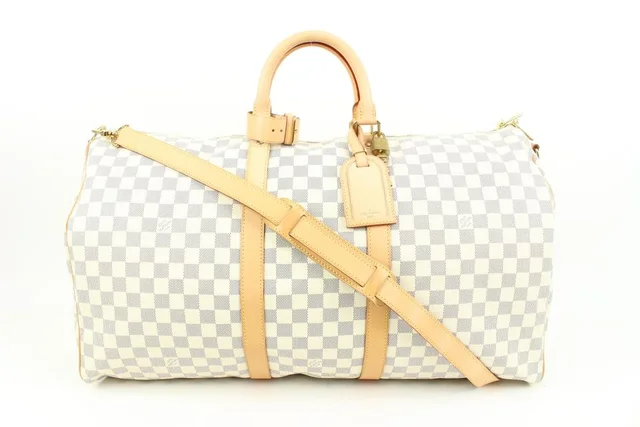 Louis Vuitton Damier Azur Keepall Bandouliere 55 Duffle with Strap in Canvas from Bagriculture