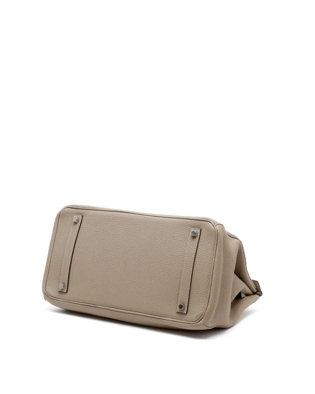 Hermès Birkin 35 Gris Tourterelle Togo Bag in Grey Togo leather from A Retro Tale, photo 5 of 12