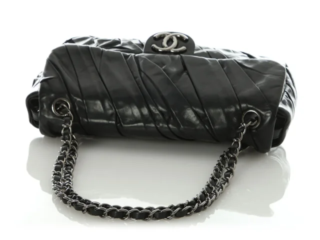 Chanel Glazed Calfskin Twisted Flap in Black Calfskin from Ann's Fabulous Finds, photo 8 of 10