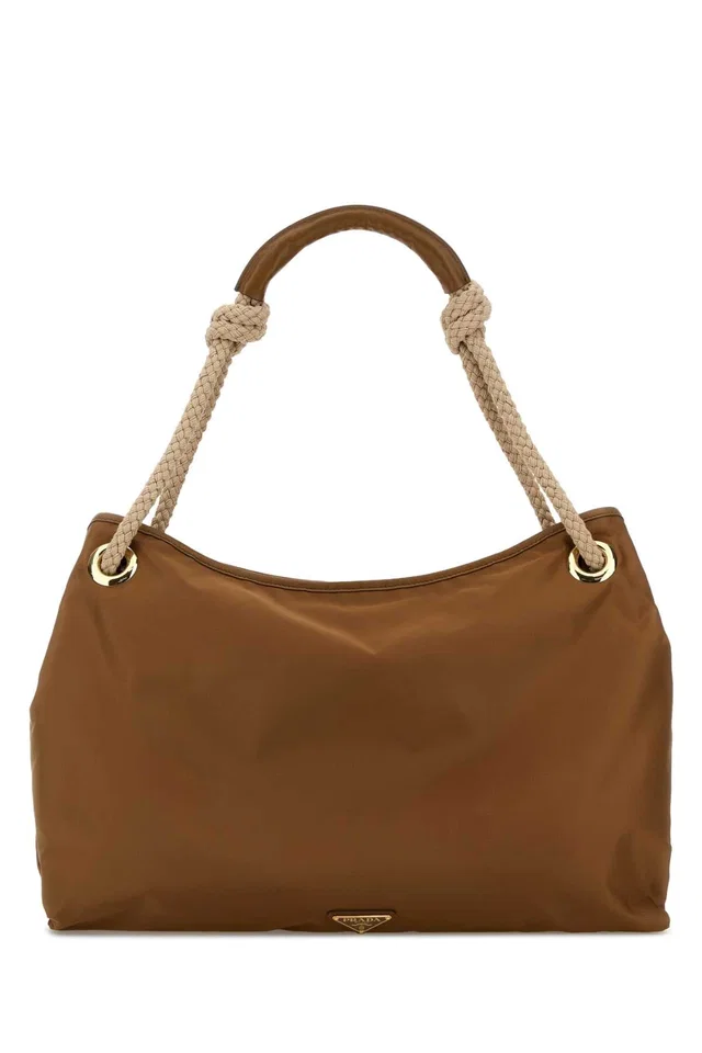 Prada Sacca Shoulder Bag — Brown in Brown Nylon from HEWI