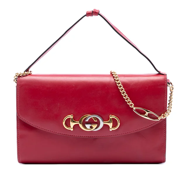 Red Gucci Small Leather Zumi Satchel in Red Leather from Designer Revival, photo 1 of 1