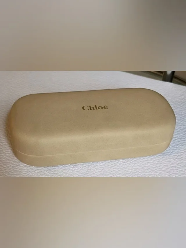 Chloé Sunglasses Eyeglasses Case Beige Nubuck Suede Hard Case With Hinge in Beige Suede from Poshmark