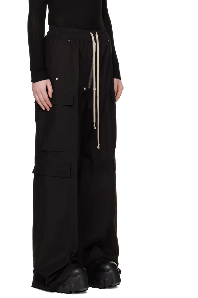 Rick Owens Black Temple Cargobelas Cargo Pants, photo 2 of 4 from SSENSE