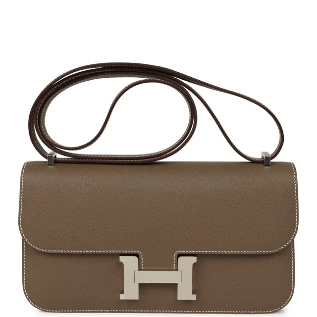 Hermès Constance Elan Etoupe Epsom Palladium Hardware in Taupe Epsom leather from Madison Avenue Couture
