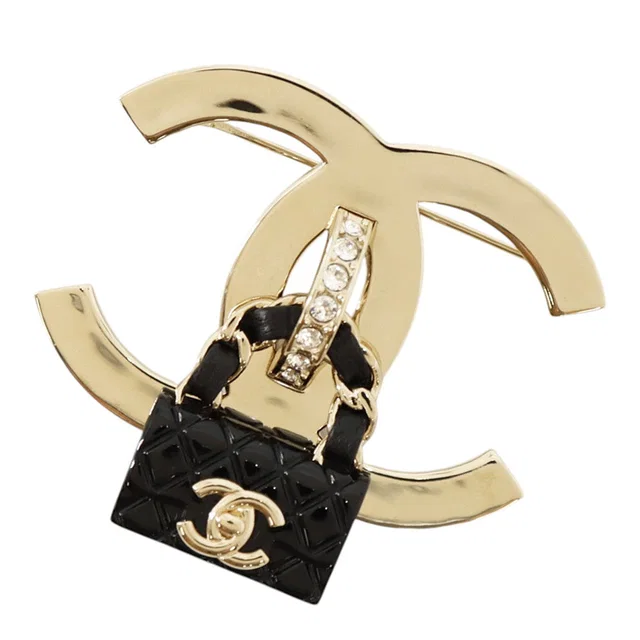 Chanel Brooch bag motifABA011 Gold Plated Rhinestone in Gold from GALLERY RARE