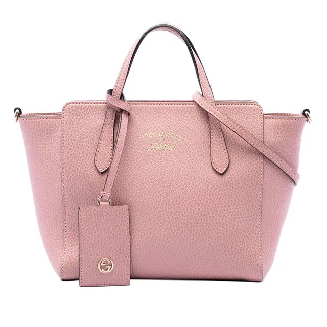 Pink Gucci Mini Calfskin Swing Satchel in Pink Calfskin from Designer Revival