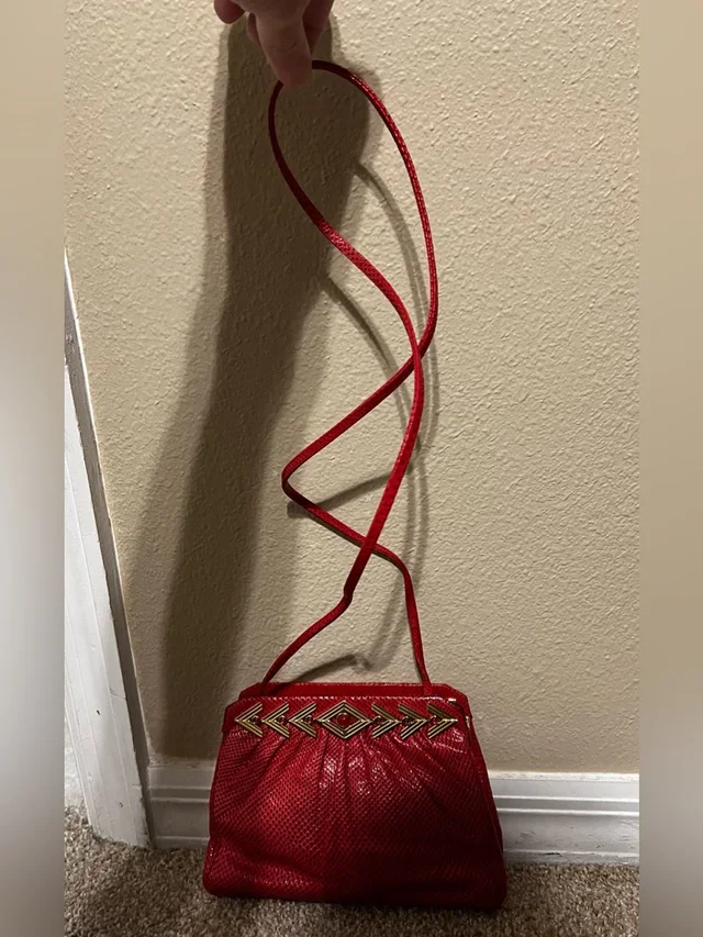 Judith Leiber Vintage Red Lizard Shoulder Bag/Clutch in red Lizard from Poshmark