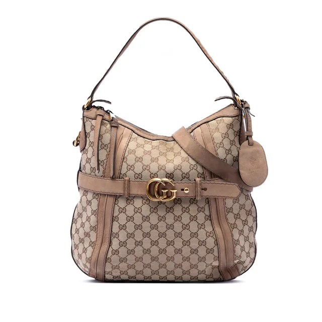 Beige Gucci Medium GG Canvas Running Satchel in Beige Canvas from Designer Revival, photo 1 of 1