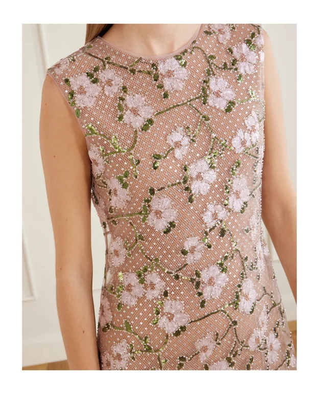 Self-Portrait Rhinestone sequined mesh dress, photo 4 of 4 from SENSER