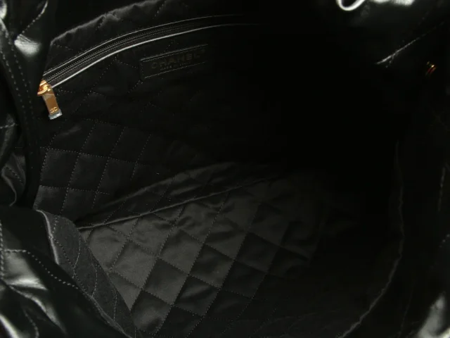 Chanel Quilted Shiny Calfskin 22 in Black Calfskin from Ann's Fabulous Finds, photo 9 of 10