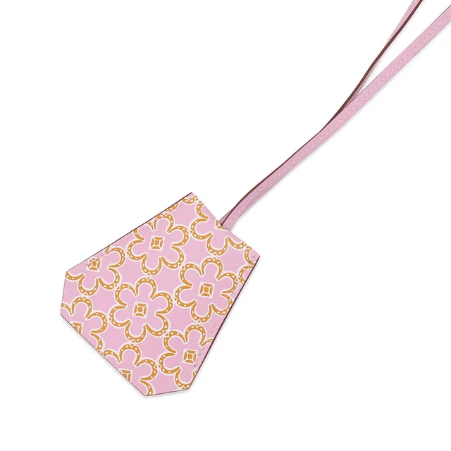 Hermès Clochette Long Necklace Lucky Daisy Mauve Sylvestre/Cuivre/White Swift Leather Metal in White Swift leather from GALLERY RARE