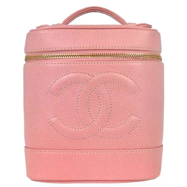 Chanel 2003-2004 Pink Caviar Skin Timeless Vanity Handbag in Pink Caviar leather from AMORE Vintage Tokyo