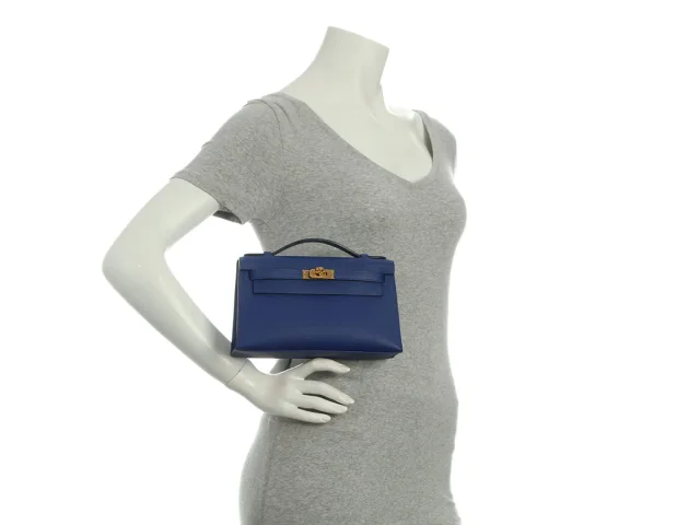 Hermès Bleu Electrique Epsom Kelly Pochette in Blue Epsom leather from Ann's Fabulous Finds, photo 11 of 11