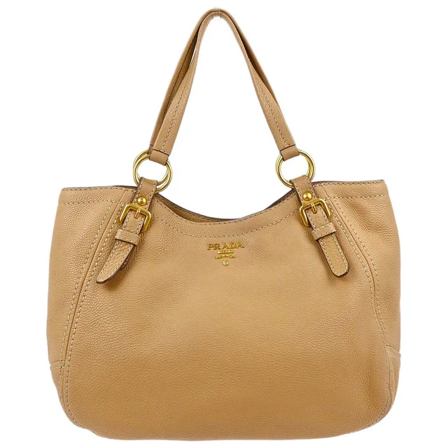 Prada Beige Leather Tote Handbag in Beige Leather from AMORE Vintage Tokyo