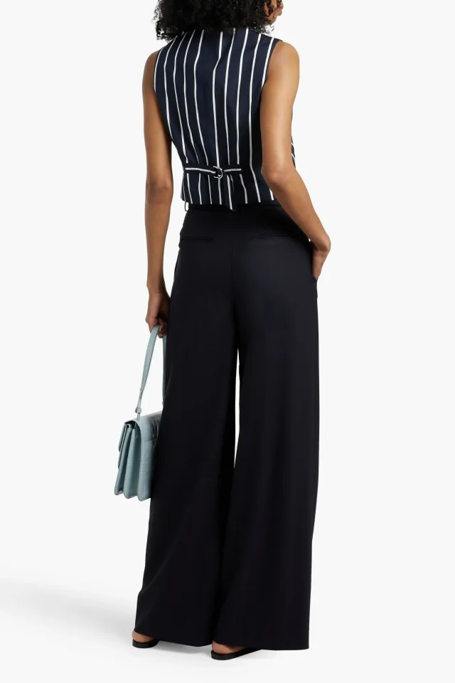 Veronica Beard Bennet Striped Cotton-Blend Vest in Navy, photo 3 of 4 from THE OUTNET