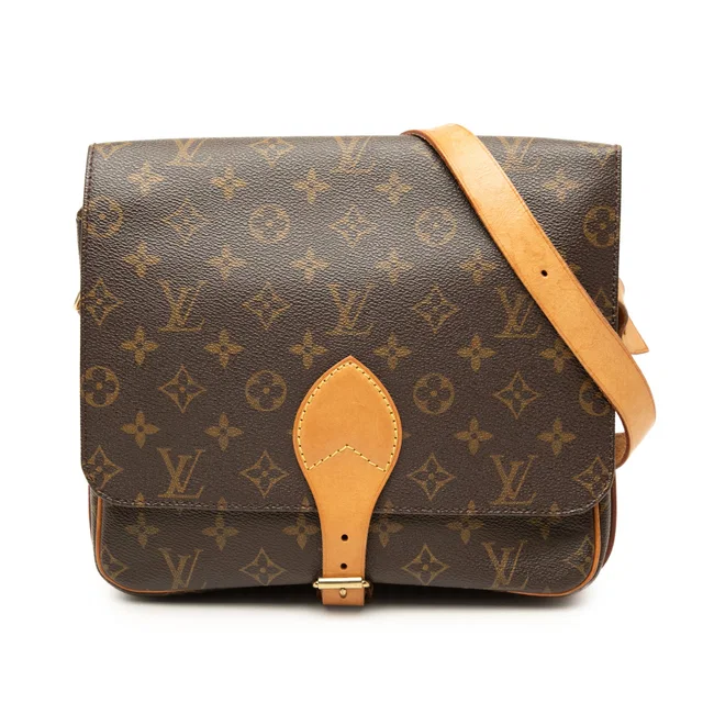 Brown Louis Vuitton Monogram Cartouchiere GM Crossbody Bag in Brown Coated canvas from Designer Revival