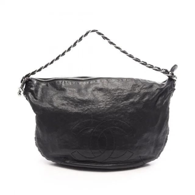 Chanel Shoulder Bag Hobo Black Leather in Black Leather from The Reluxe