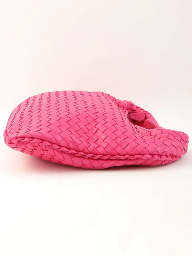 Bottega Veneta Intrecciato Hobo Bag Pink in Pink Woven leather from VINTAGE QOO TOKYO, photo 4 of 9