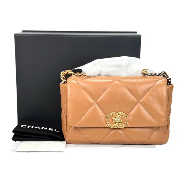 Chanel 19 Small Light Brown Bag - Full Set in Brown from Luxury Promise