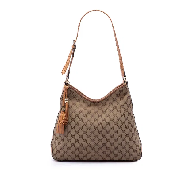 Beige Gucci GG Canvas Marrakech Shoulder Bag in Beige Canvas from Designer Revival