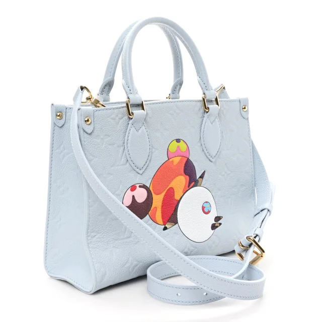 LV X TM Empreinte Monogram Superflat Onthego PM Washed Blue in Blue Calfskin from FASHIONPHILE, photo 3 of 9