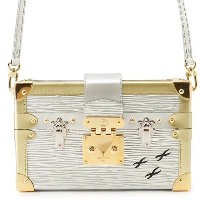 Louis Vuitton Petite Malle Silver/GoldM54652 Epi Metallic in Silver from GALLERY RARE