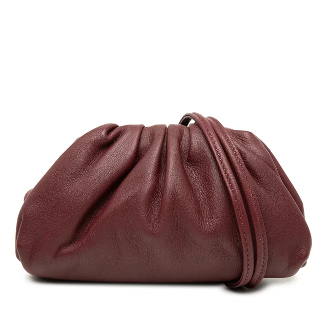 Red Bottega Veneta Lambskin The Extra Mini Pouch Crossbody in Red Lambskin from Designer Revival