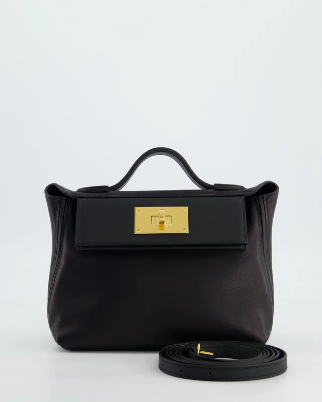 Hermès 24/ 21 Bag in Black Swift leather from Sellier