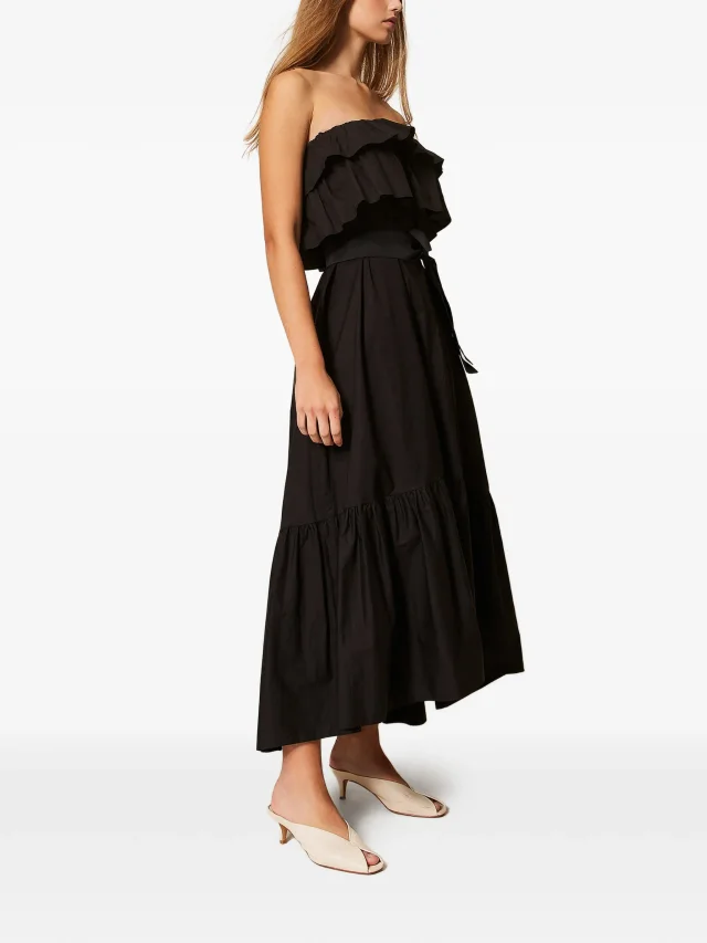TWINSET off-shoulder long poplin dress, photo 2 of 2 from FARFETCH