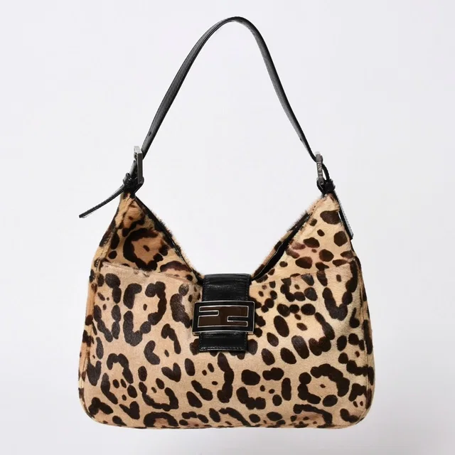 Fendi Mamma Bucket Bag Leopard Calf Hair Leather Brown Silver in Brown Leather from The Reluxe