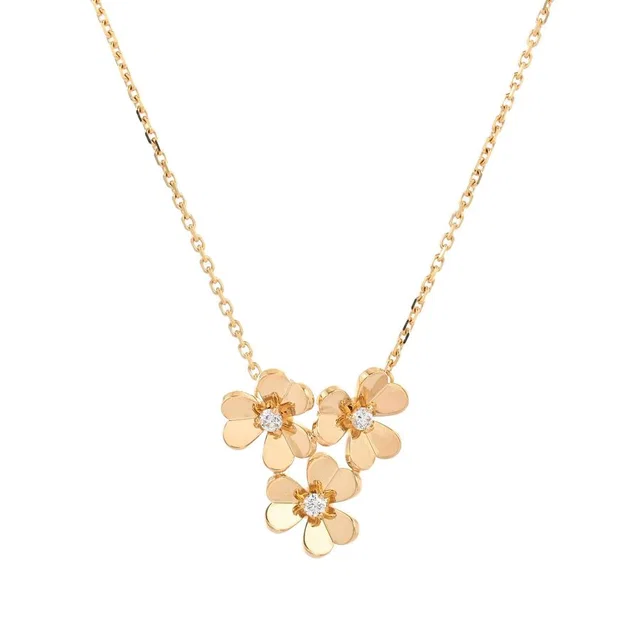 Van Cleef & Arpels Necklace Frivole Mini 3 Flowers from The Reluxe