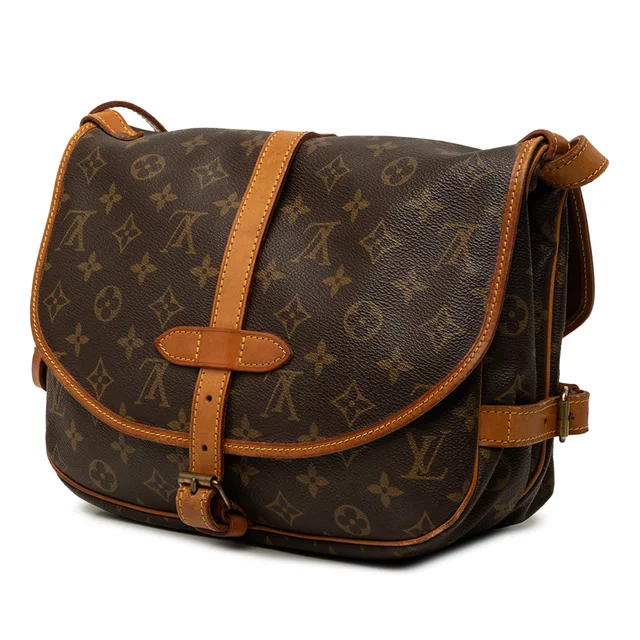 Brown Louis Vuitton Monogram Saumur 25 Crossbody Bag in Brown Coated canvas from Designer Revival, photo 2 of 2
