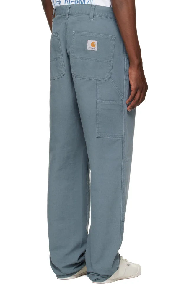 Carhartt Work In Progress Blue Double Knee Trousers, photo 3 of 4 from SSENSE