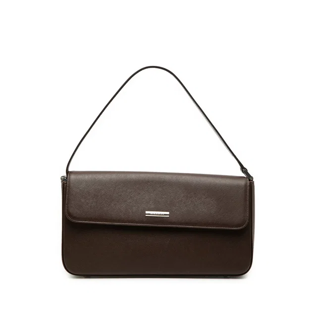 Brown Burberry Leather Flap Shoulder Bag in Brown Leather from Designer Revival