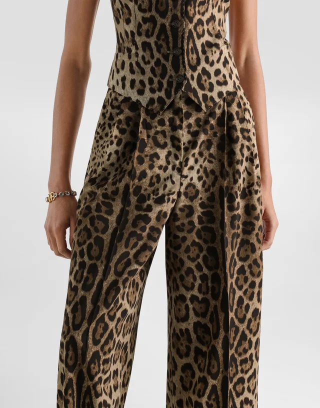 Dolce & Gabbana leo-print wool trousers, photo 5 of 5 from SENSER