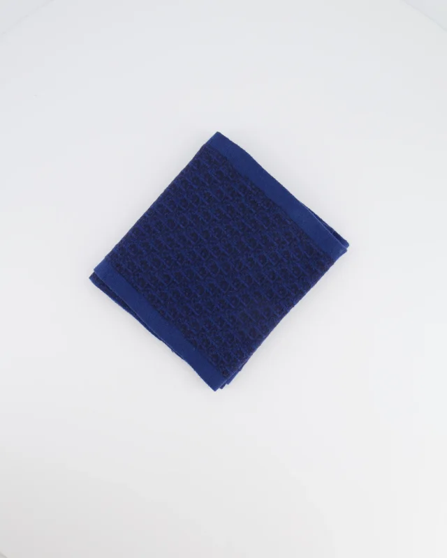 Kids Blue Dior Oblique Logo Wool Scarf in Blue Wool from Sellier, photo 2 of 5