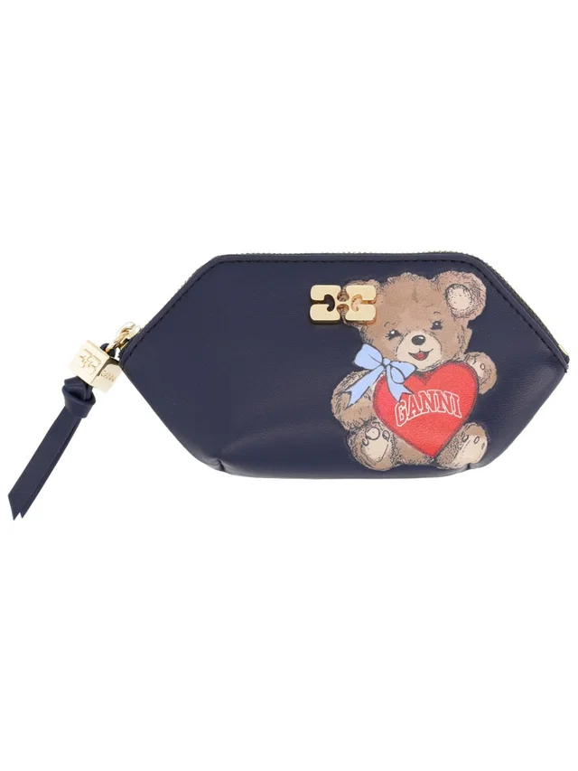 GANNI Recycled Leather Coin Wallet — Black & Purses in Black Leather from HEWI