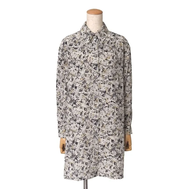 Celine Vintage Blouse Total Silk All Over Print Shell Button RB 36 in Silk from The Reluxe