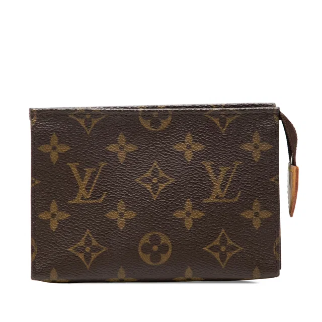 Brown Louis Vuitton Monogram Toiletry Pouch 15 in Brown Coated canvas from Designer Revival