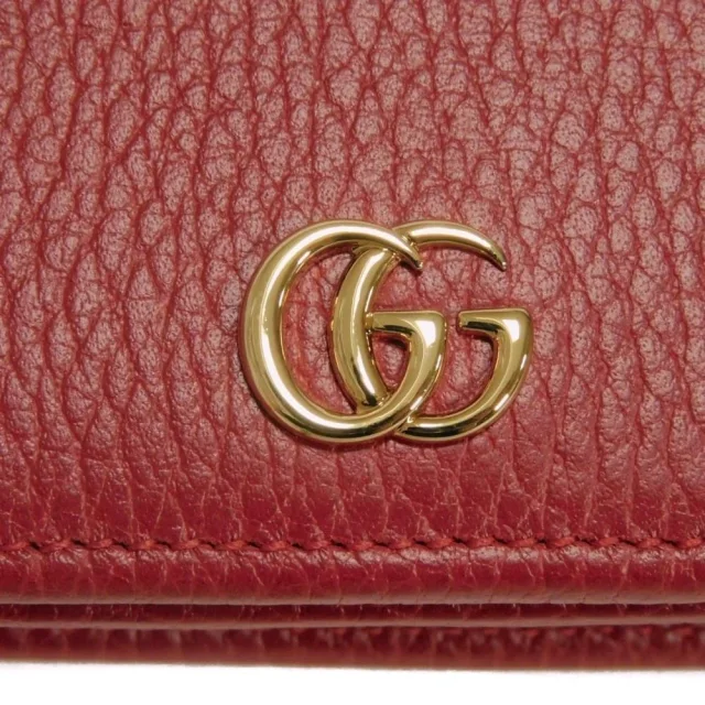 Gucci GG Marmont Textured Leather Chain Wallet in Red Calfskin from LuxUness, photo 11 of 14