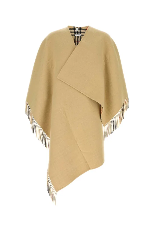 Burberry Coniston Cape — Beige Exterior: Wool Shawls in Beige Wool from HEWI