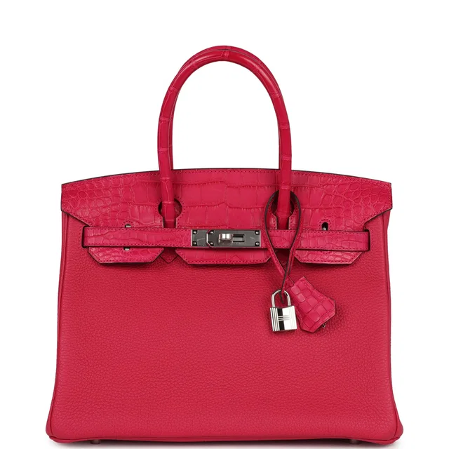 Hermès Birkin 30 Framboise Matte Alligator Togo Touch Palladium Hardware in Togo leather from Madison Avenue Couture