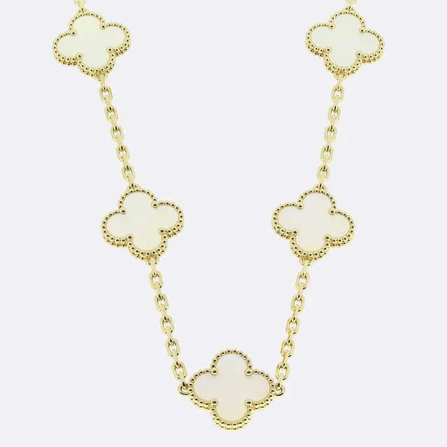 Van Cleef & Arpels Vintage Alhambra 10 Motif Mother of Pearl Necklace from The Vintage Jeweller