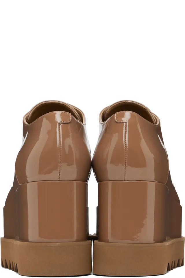 Stella McCartney Brown Limited Edition Elyse Monochrome Platform Derbys, photo 2 of 5 from SSENSE
